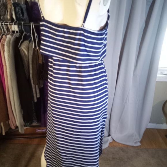 Navy and White Striped Maxi Dress - Picture 3 of 3